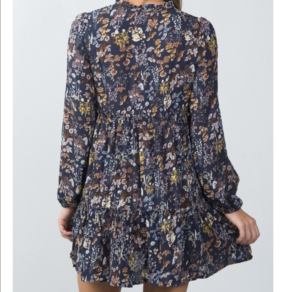 New Arrival 💕Floral Neck-Tie Peasant Mini Dress - Picture 5 of 5